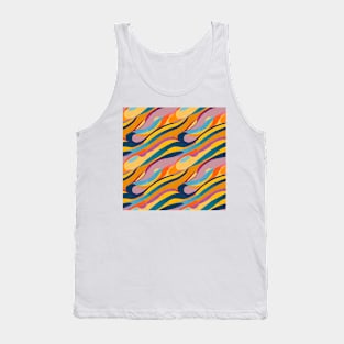 Geometric pattern of curved seamless stripes Tank Top